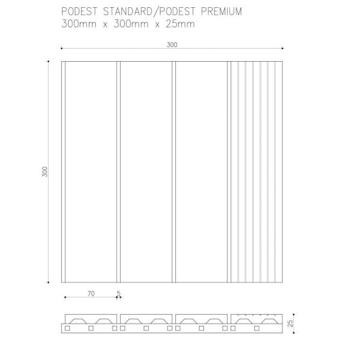 Podest Tarasowy Kompozytowy Premium Redwood 30 x 30 x 2,5 cm