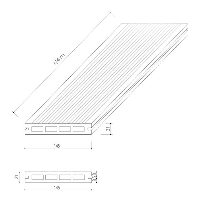 Timber WPC Terrassendiele Antik – 4 m Timber WPC Terrassendiele Antik – 4 m
