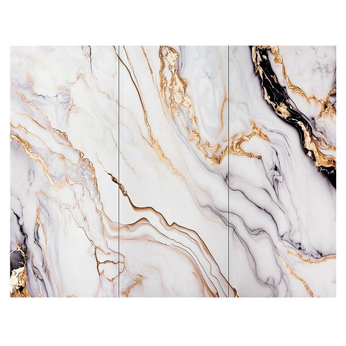 Wandpaneel XXL Arabescato Gold Glänzend 120 x 280 cm 3 mm (C)