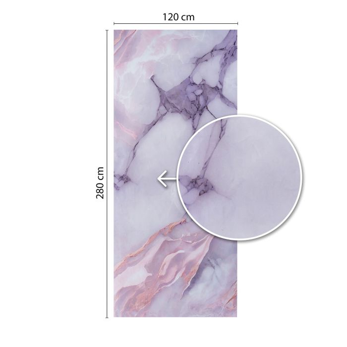 Wandpaneel XXL Statuario Rosa Glänzend 120 x 280 cm 3 mm (C)