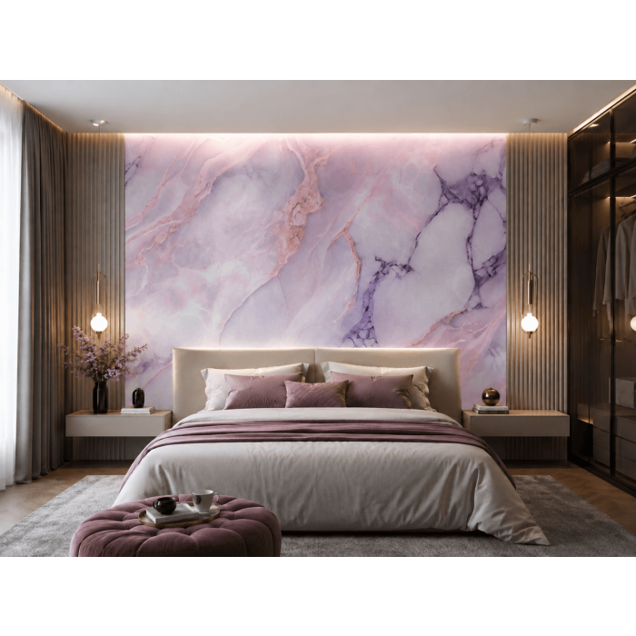 Wandpaneel XXL Statuario Rosa Glänzend 120 x 280 cm 3 mm – 3er Satz (ABC)