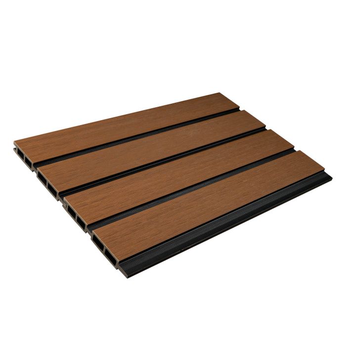 Lamellenzaunbrett DUO Premium Teak / Schwarz - 1,8 m