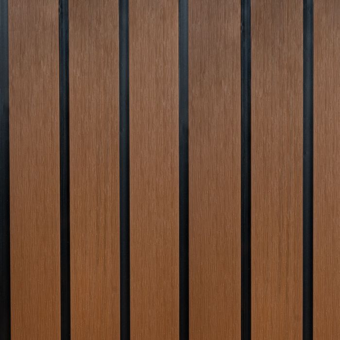 Lamellenzaunbrett DUO Premium Teak / Schwarz - 1,8 m