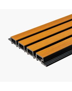 Premium WPC Fassadenlamellen Bernstein Eiche / Schwarz - 2,9 m