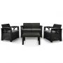 Zestaw Mebli Ogrodowych z technorattanu 4-osobowy Sofia Antracyt