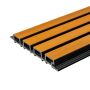 Premium WPC Fassadenlamellen Bernstein Eiche / Schwarz - 2,9 m