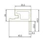 WPC Lamellen Leiste Typ F Premium Natural Eiche / Schwarz 36,5 x 49,5 mm – 2,9 m