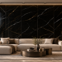 SPC WandpaneelMarmor Marquina Schwarz Glänzend 120 x 280 cm 4 mm