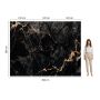 Wandpaneel XXL Portoro Schwarz Glänzend 120 x 280 cm 3 mm – 3er Satz (ABC)