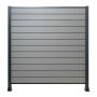 Standard WPC-Zaunpaneel Grau – 1 Pfosten