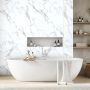 SPC Wandpaneel Marmor Calacatta Weiss Glänzend 120 x 280 cm 4 mm
