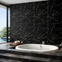 SPC Wandpaneel Marmor Marquina Schwarz Glänzend 60 x 120 cm 4 mm