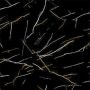 SPC Wandpaneel Marmor Marquina Schwarz Glänzend 60 x 120 cm 4 mm