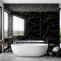 SPC WandpaneelMarmor Marquina Schwarz Glänzend 120 x 280 cm 4 mm