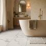 SPC-Vinylbodenpaneel Marmor Calacatta Weiß Glänzend 45 × 90 cm, 4 mm