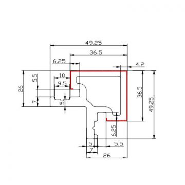 WPC Lamellen Eckleiste Trapez Light Oak 36,5 mm – 2,9 m