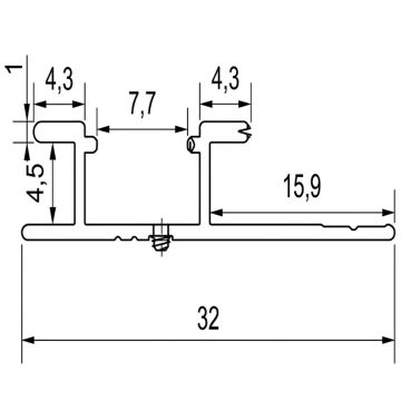 LED-Aluminium-Verbindungsprofil 4,5 mm für Wandpaneele Dunkelgrau Matt – 2,9 m