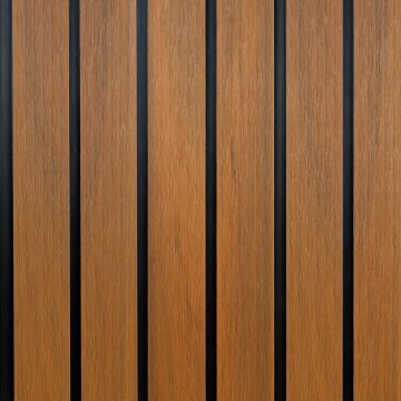 Lamellenzaunbrett DUO Premium Amber / Schwarz - 1,8 m