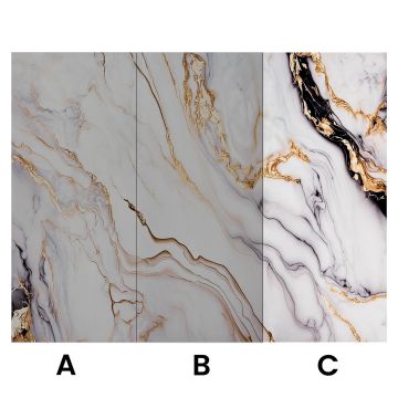 Wandpaneel XXL Arabescato Gold Glänzend 120 x 280 cm 3 mm (C)
