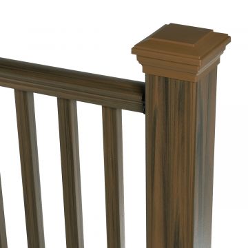 WPC Balustrade Premium Teak - 8 Baluster - 157 x 113 cm (2 Pfosten)