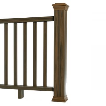 WPC Balustrade Teak - 8 Baluster - 140 x 113 cm (1 Pfosten)
