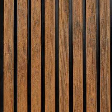 Premium WPC Fassadenlamellen Natural Eiche / Schwarz - 2,9 m
