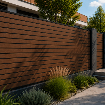 Lamellenzaunbrett DUO Premium Teak / Schwarz - 1,8 m