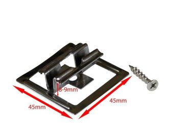 Klips montażowy ze stali nierdzewnej U11 + wkręt - 1 szt.