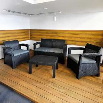 Gartenmöbel-Set aus Technorattan 4-Sitzer Aura Anthrazit