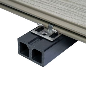 Edelstahl-clip L-8 für Premium Terrassendielen + Schraube - 50 Stk. (Schwarz)