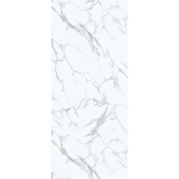SPC Wandpaneel Marmor Calacatta Weiss Glänzend 120 x 280 cm 4 mm