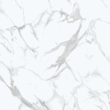 SPC-Vinylbodenpaneel Marmor Calacatta Weiß Glänzend 45 × 90 cm, 4 mm