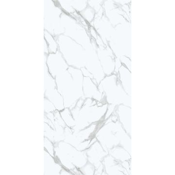 SPC Wandpaneel Marmor Calacatta Weiss Glänzend 60 x 120 cm 4 mm
