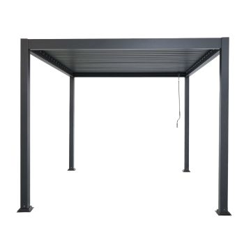 Aluminium Gartenpergola mit verstellbarem Dach Anthrazit 3 x 4 m