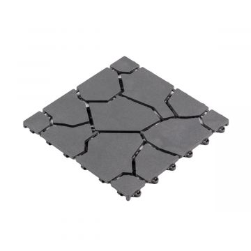 Terrassenfliese Uni-Floor Stein Grau 28 x 28 x 1,5 cm