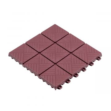 Terrassenfliese Uni-Floor Würfel Burgundy 29 x 29 x 2 cm