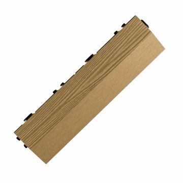 WPC Terrassenfliese 3D Seite Honig Teak