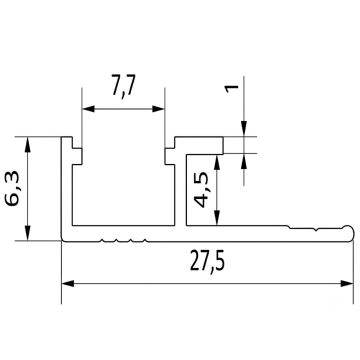 LED-Aluminium-Abschlussprofil 4,5 mm für Wandpaneele Dunkelgrau Matt – 2,9 m