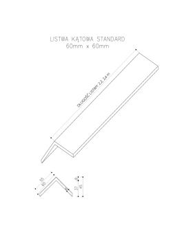 WPC Winkelleiste Standard/3D Grau - 2,4 m