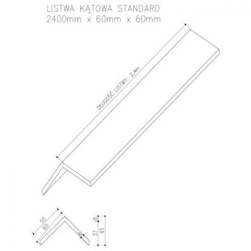 WPC Winkelleiste Standard/3D Honig Teak - 2,4 m