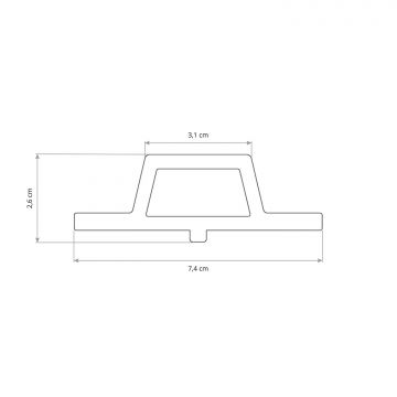 WPC Verbindungsleiste Lamellen Trapez Bernstein Eiche / Grau – 2,9 m
