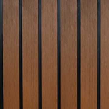 Lamellenzaunbrett DUO Premium Teak / Schwarz - 1,8 m