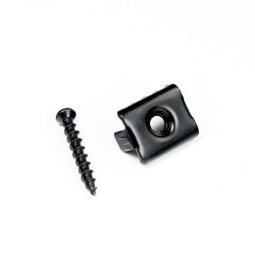 Doppelter Sicherungsclip U-2 aus Edelstahl + Schraube (schwarz)