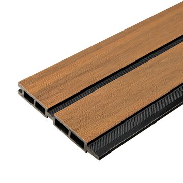 Lamellenzaunbrett DUO Premium Amber / Schwarz - 1,8 m