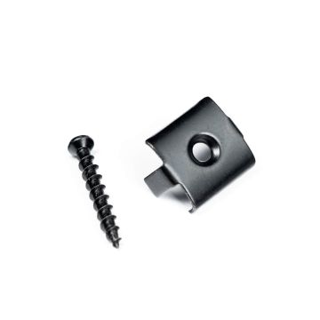 Einzelner Sicherungsclip U-3 aus Edelstahl + Schraube (schwarz)