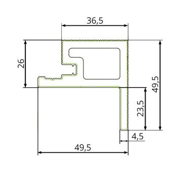 WPC Lamellen Leiste Typ F Premium Natural Eiche / Schwarz 36,5 x 49,5 mm – 2,9 m