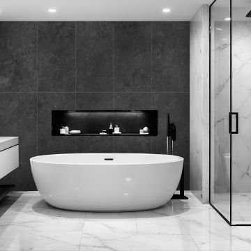 SPC Wandpaneel Stein Limestone Schwarz Matt 60 x 120 cm 4 mm
