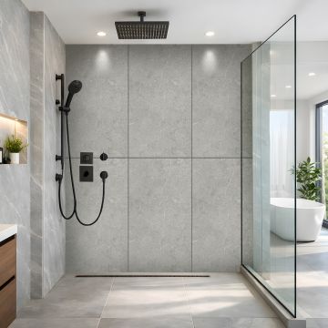 SPC Wandpaneel Stein Limestone Grau Matt 60 x 120 cm 4 mm