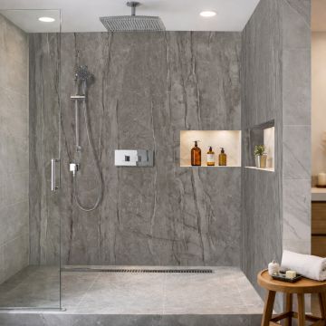 SPC Wandpaneel Stein Monza Schwarz Matt 120 x 280 cm  4 mm