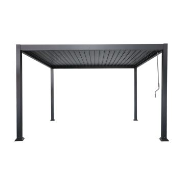 Aluminium Gartenpergola mit verstellbarem Dach Anthrazit 3 x 3 m